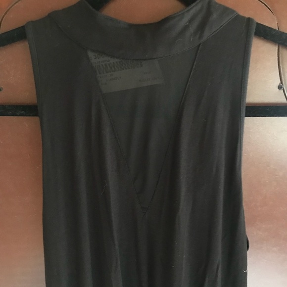 Long Black Sheer Dress with Shorts - Picture 2 of 2